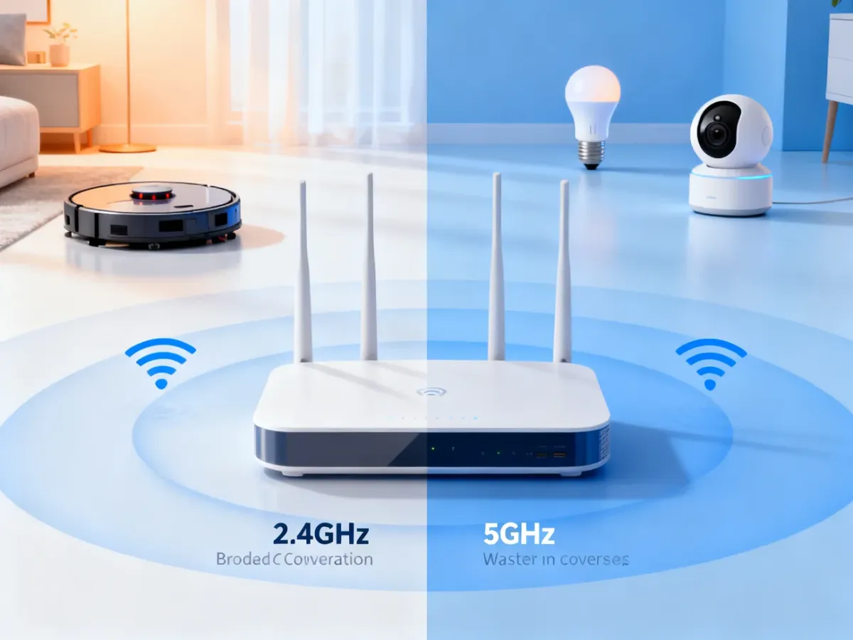 Router rozdzielający sieć Wi-Fi na dwa pasma dla urządzeń smart home