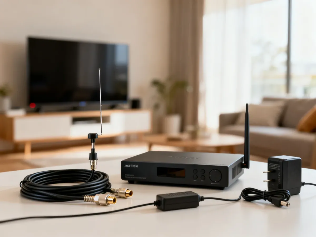 Podłączenie aktywnej anteny do dekodera DVB-T2 przez separator i zasilacz