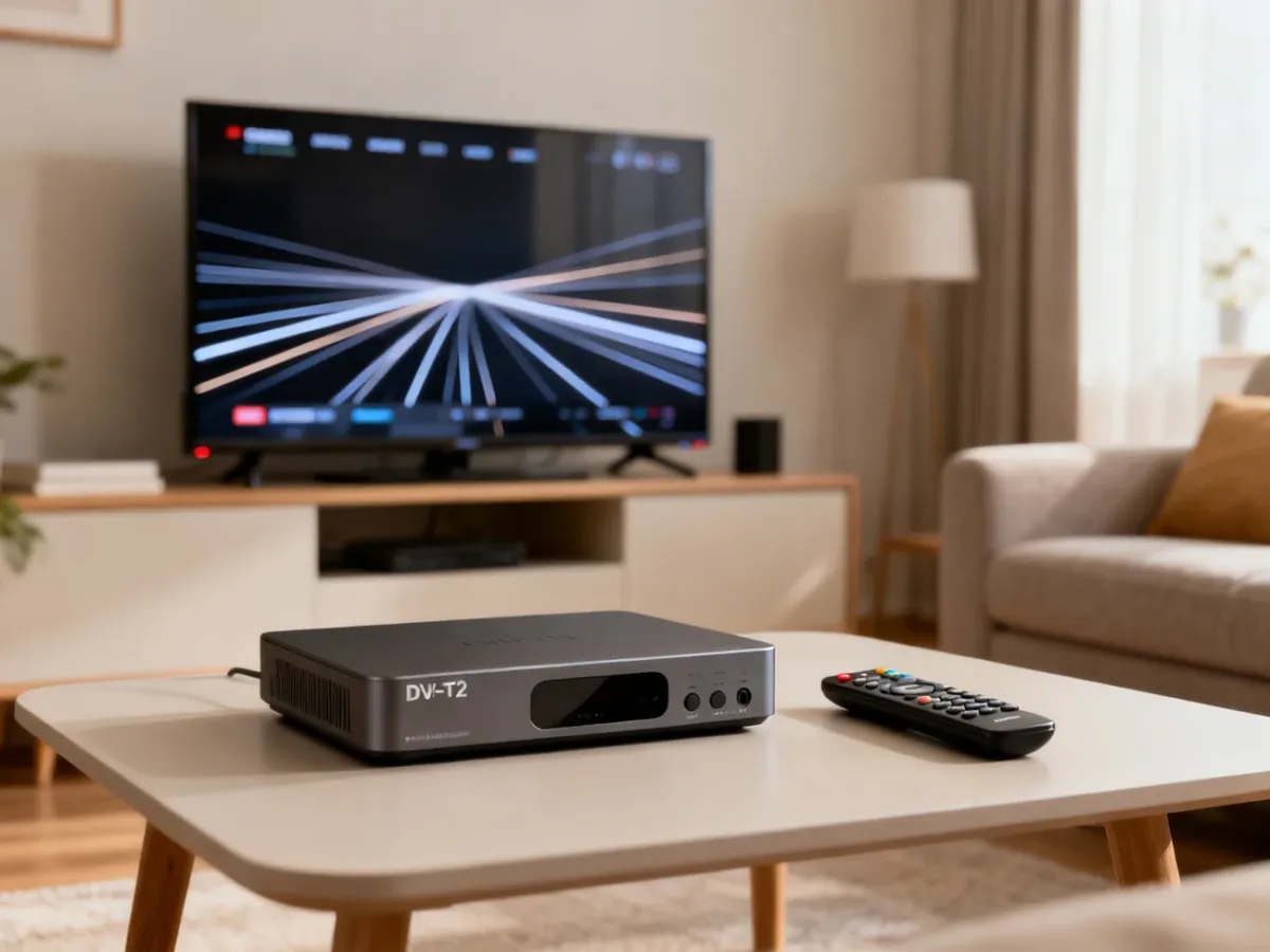Dekoder DVB-T2 podczas automatycznego wyszukiwania kanałów